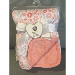 Parents Choice Coral Peach Pink Floral Baby Blanket Lovey 2 Layer Flowers NEW